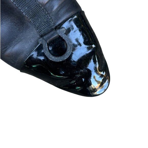 Salvatore Ferragamo Gancini Leather Paton Pointed Toe Bootie Boots Black Sz 8 - Picture 2 of 11